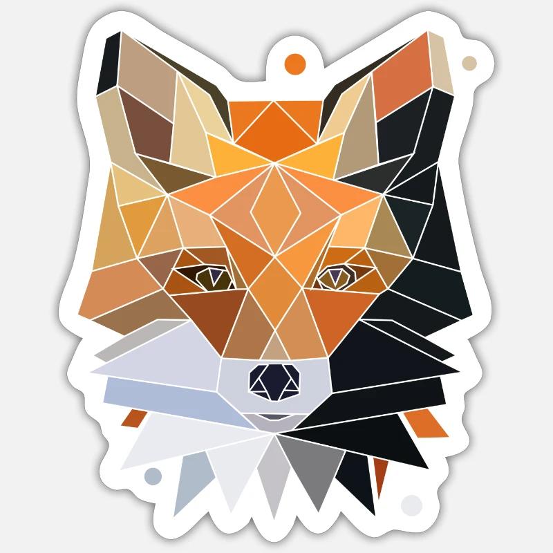 Fox polygon design - Sticker size S (10 x 10 cm) - white matte