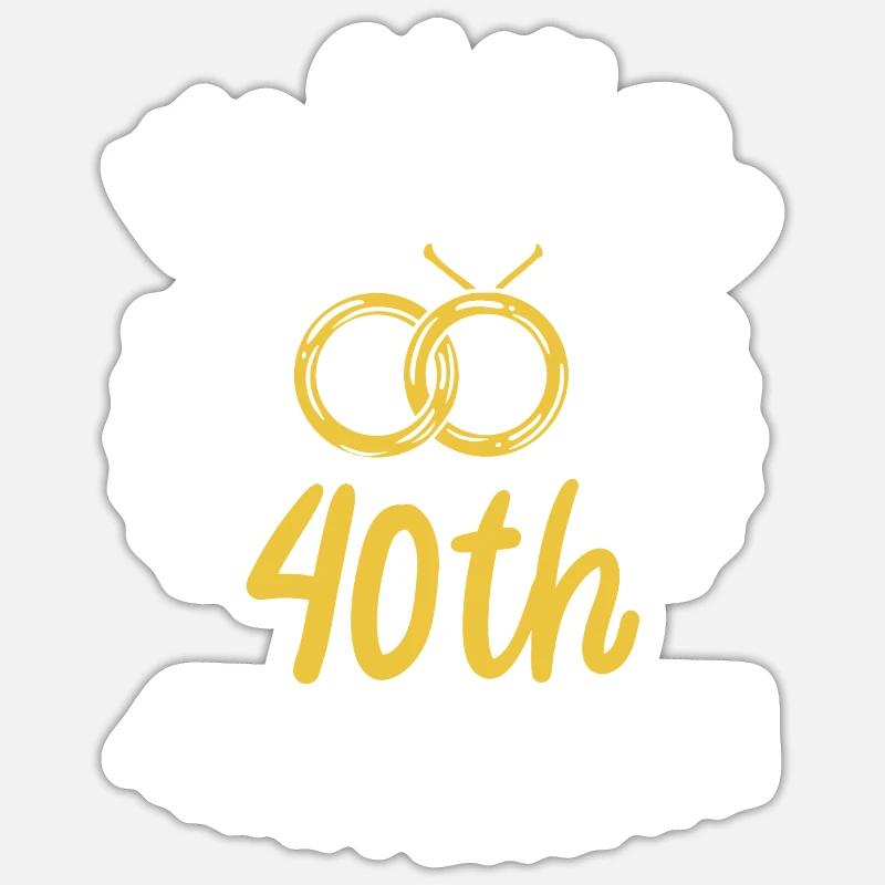 40 Years Married We Still Do 40th Anniversary Gift - Sticker size S (10 x 10 cm) - white matte