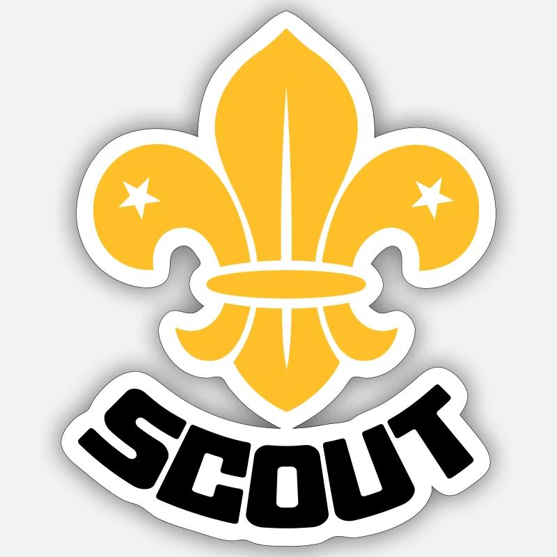 Scout - Scoutisme - Sticker taille S (10 x 10 cm) - blanc mat