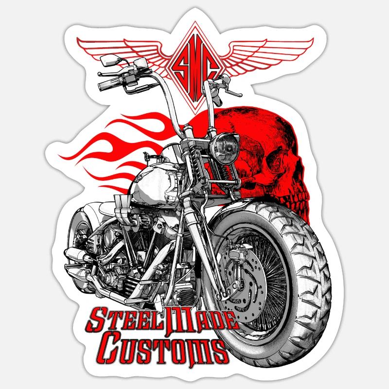 Steel Made Customs - Sticker Größe S (10 x 10 cm) - Mattweiß