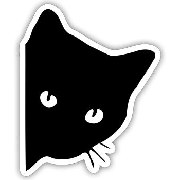 Black Cat - Black Cat - Sticker size S (10 x 10 cm) - white matte - Front