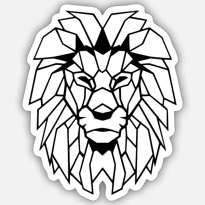 Dessin de polygone de lion Sticker taille S (10 x 10 cm)