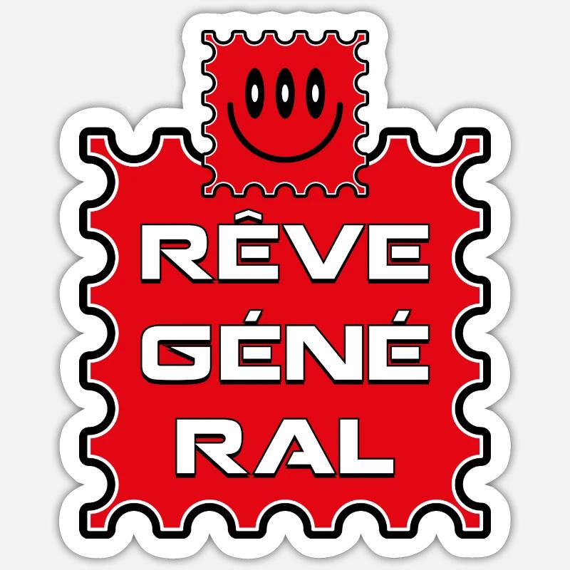 rêve général - Sticker taille S (10 x 10 cm) - blanc mat