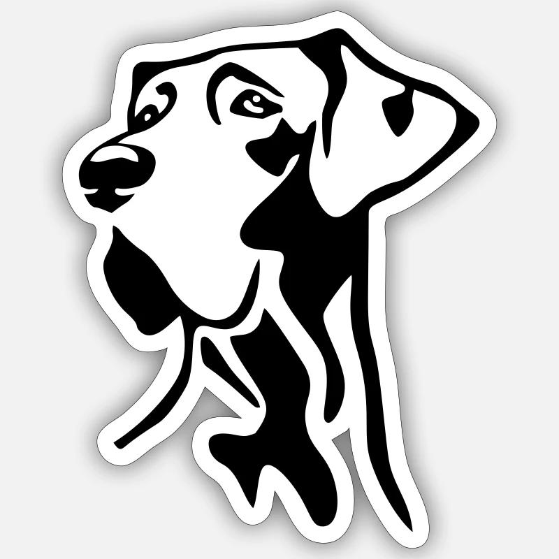 Great Dane head - Sticker size S (10 x 10 cm) - white matte