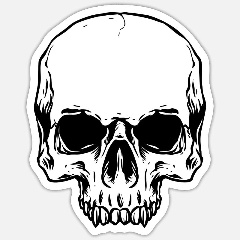 Half Skull Head Sticker Größe S (10 x 10 cm)
