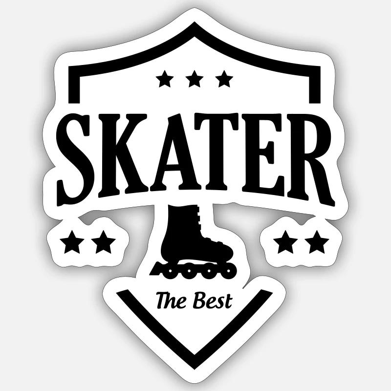 Roller Skates - Sticker Größe S (10 x 10 cm) - Mattweiß