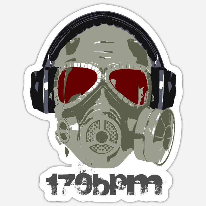 Hard Techno - Casque 170bpm Raver Sticker taille S (10 x 10 cm)