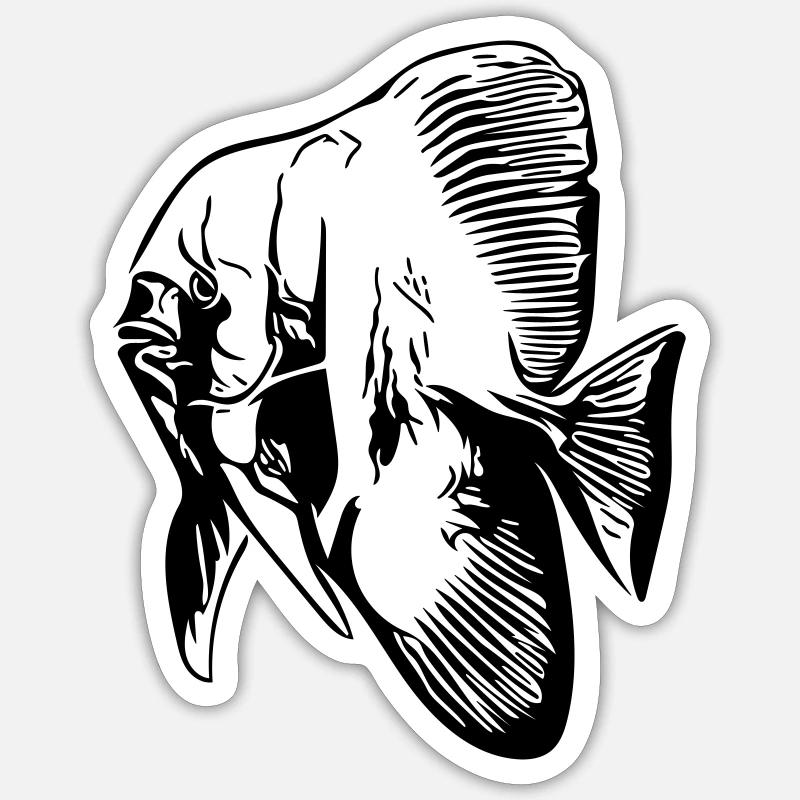Batfish / Batfish / Couleurs vectorielles - Sticker taille S (10 x 10 cm) - blanc mat