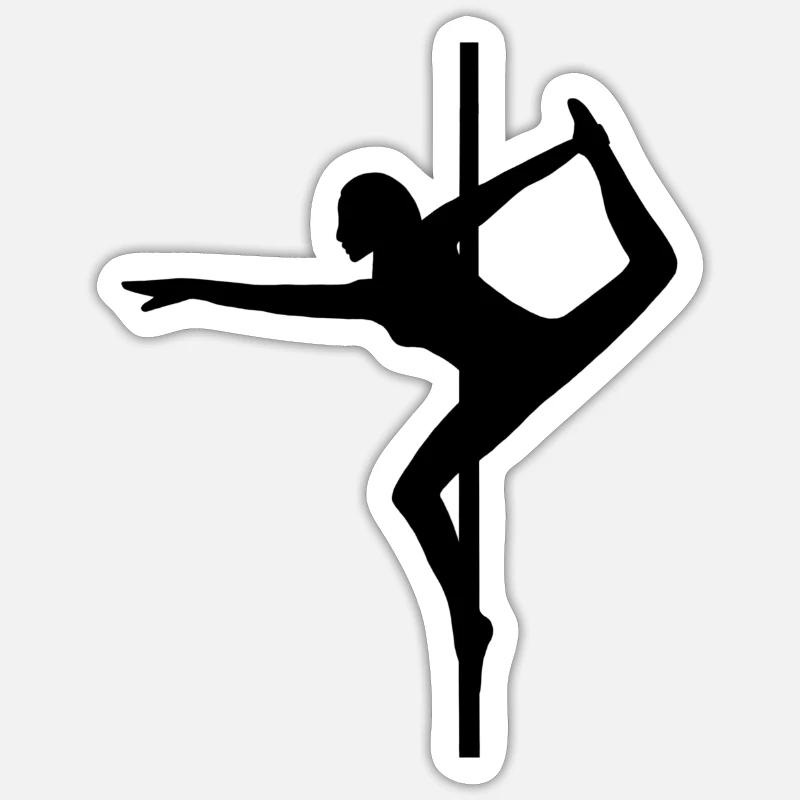 Pole Dance Pole - Sticker Größe S (10 x 10 cm) - Mattweiß