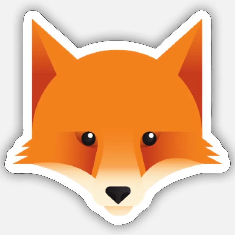 Fox - Sticker taille S (10 x 10 cm) - blanc mat