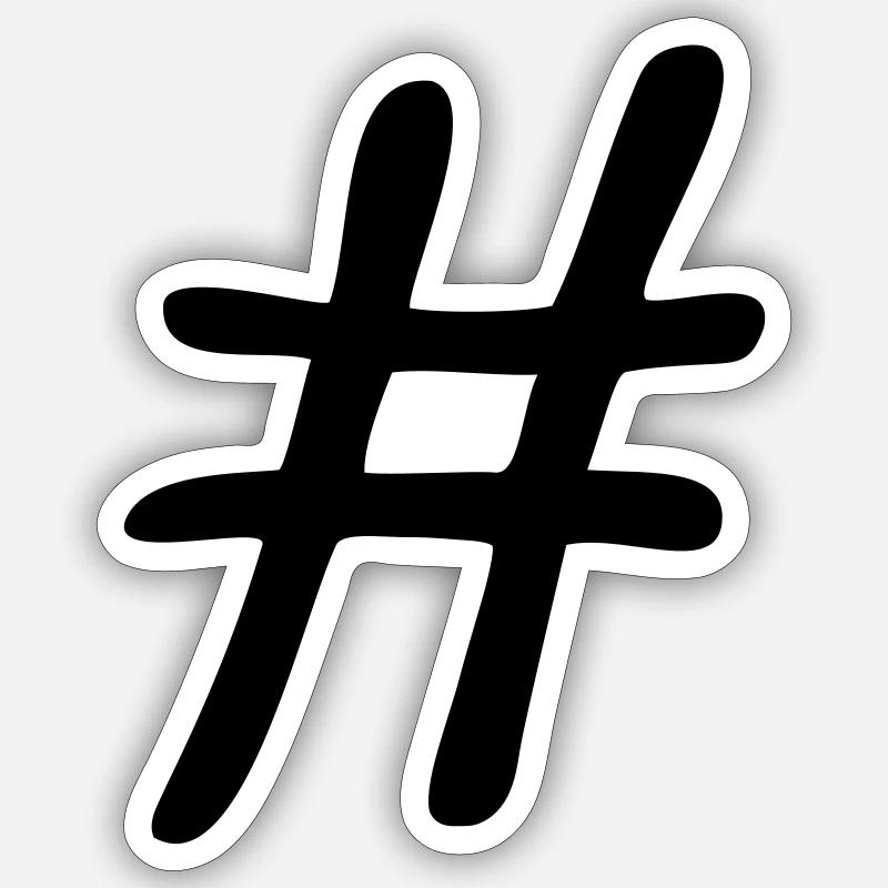 Conception de symbole Hashtag Sticker taille S (10 x 10 cm)