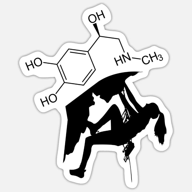 Adrenalin klettern - Sticker Größe S (10 x 10 cm) - Mattweiß