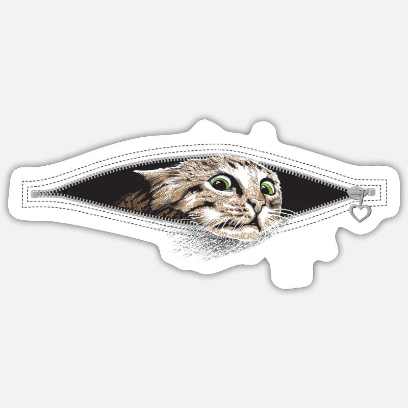Chat Chats - Sticker taille S (10 x 10 cm) - blanc mat
