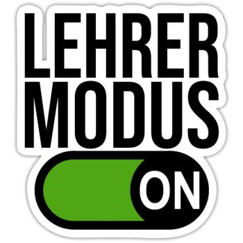 Lehrer Modus (schwarz) - Sticker Größe S (10 x 10 cm) - Mattweiß - Vorne