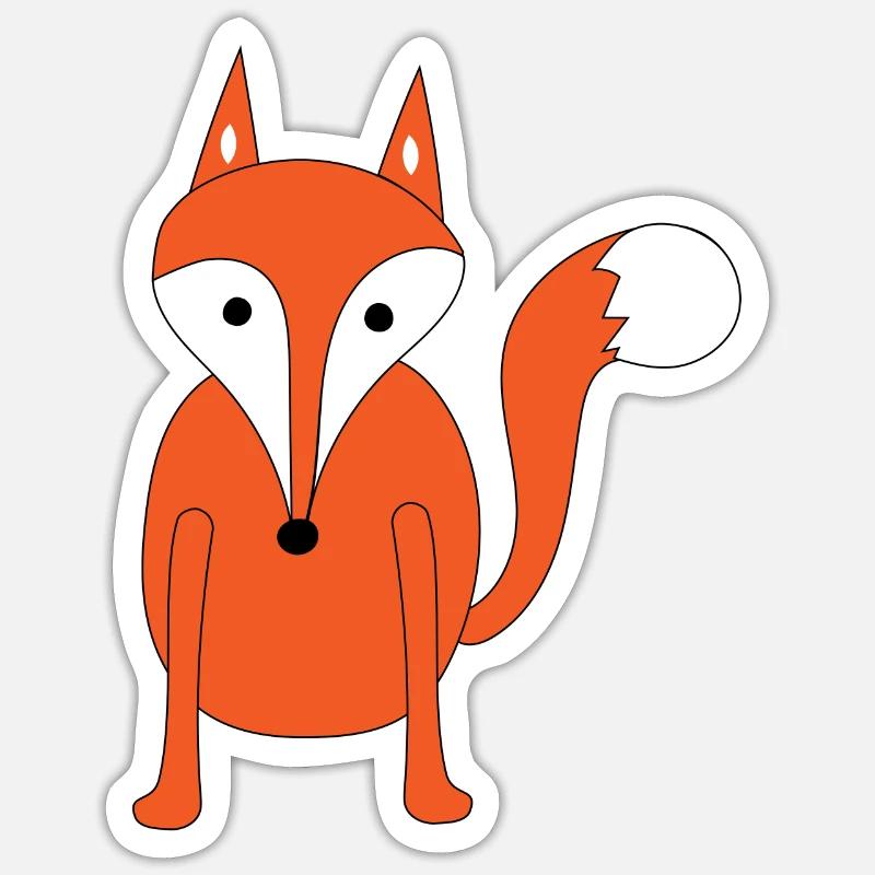 Fuchs - Sticker Größe S (10 x 10 cm) - Mattweiß