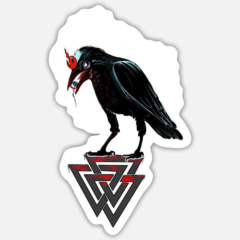 Crow - Sticker Größe S (10 x 10 cm) - Mattweiß