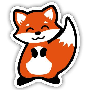 Tierkind Fuchs Geschenkidee animal child fox gift - Sticker Größe S (10 x 10 cm) - Mattweiß - Vorne