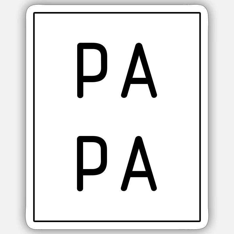 père - Sticker taille S (10 x 10 cm) - blanc mat