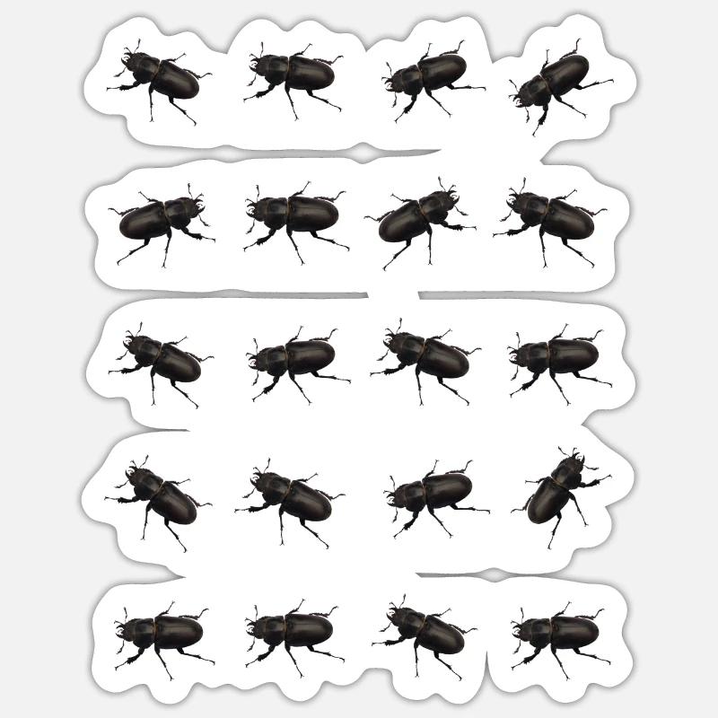 Hirschkäfer Muster - Sticker Größe S (10 x 10 cm) - Mattweiß