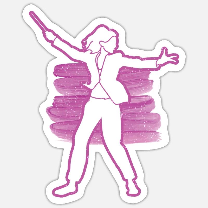 Mädchen Dirigent Klassische Musik Orchester Geschenk Sticker Größe S (10 x 10 cm)