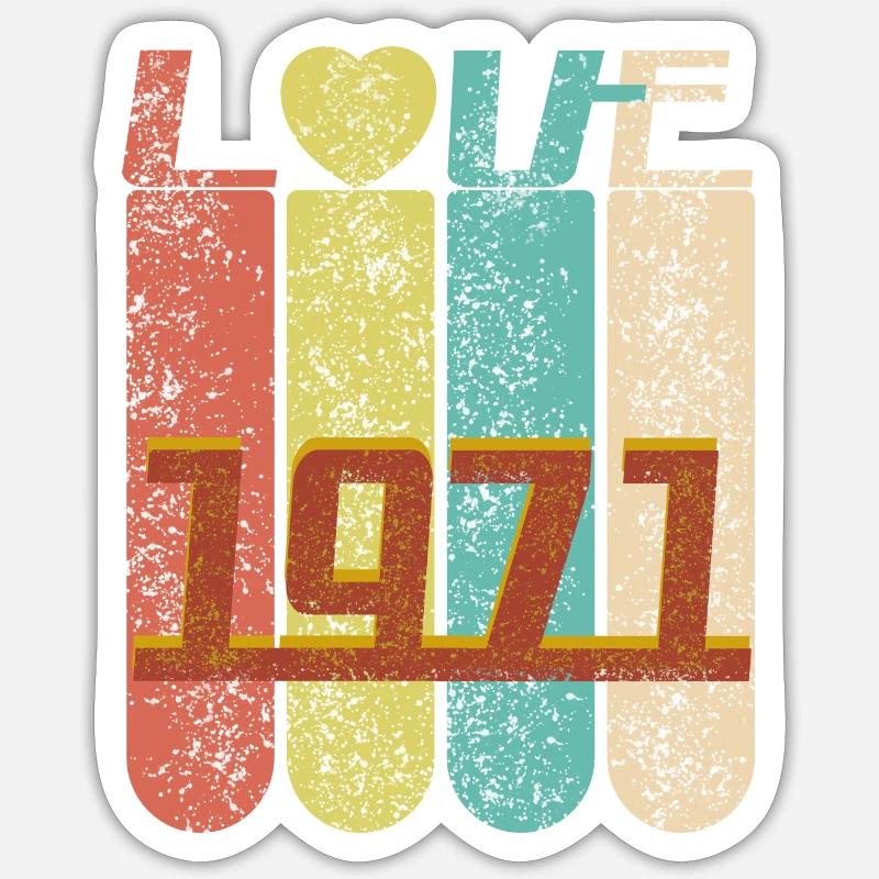 Amour 1971 - Sticker taille S (10 x 10 cm) - blanc mat