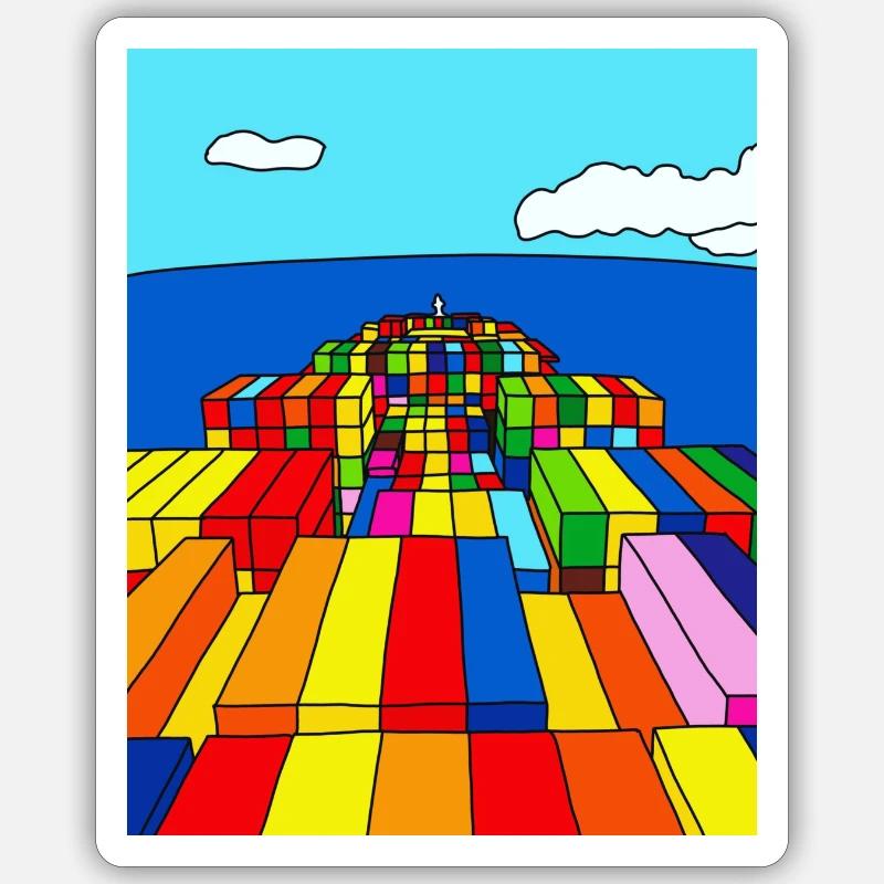 Container Ship Sticker size S (10 x 10 cm)