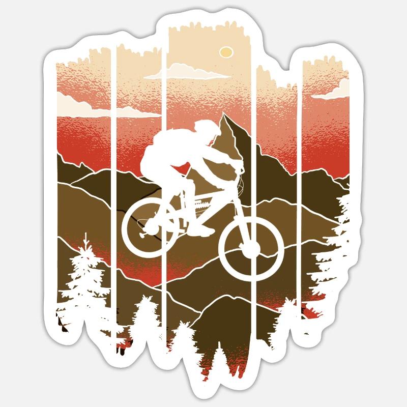 VTT descente VTT VTT - Sticker taille S (10 x 10 cm) - blanc mat