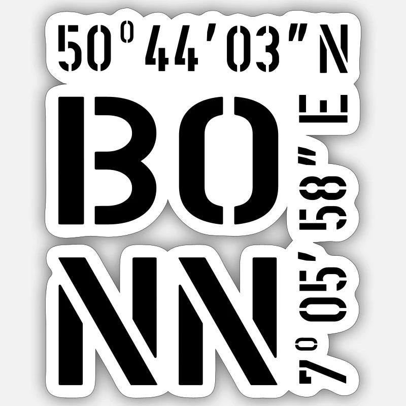 Coordinates Bonn Sticker size S (10 x 10 cm)