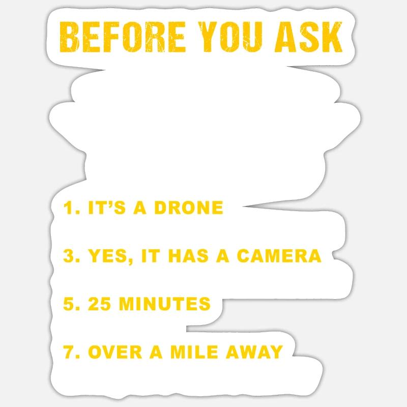 Drone FAQ Quadrocopter Drone Flying Drones Sticker taille S (10 x 10 cm)