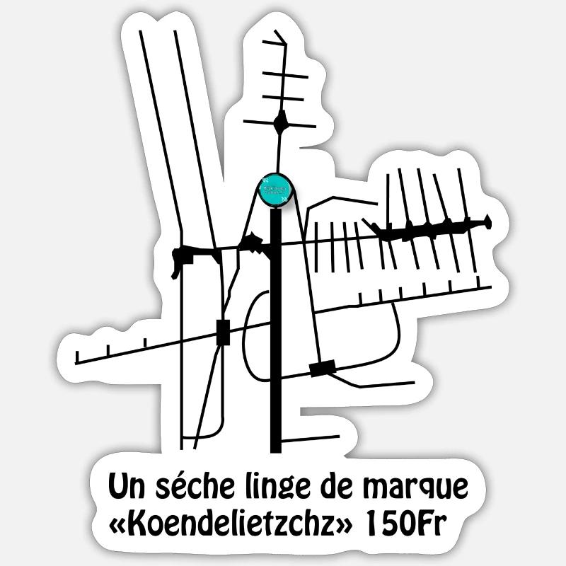 Le sèche linge Koendelietzsche - Sticker taille S (10 x 10 cm) - blanc mat