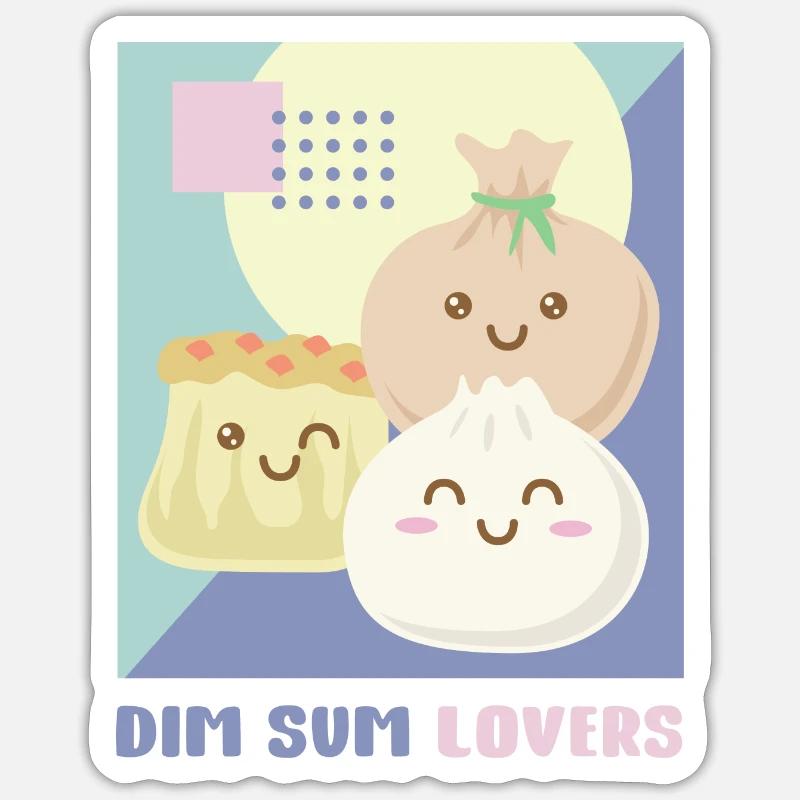 Dim Sum Lovers - Sticker size S (10 x 10 cm) - white matte