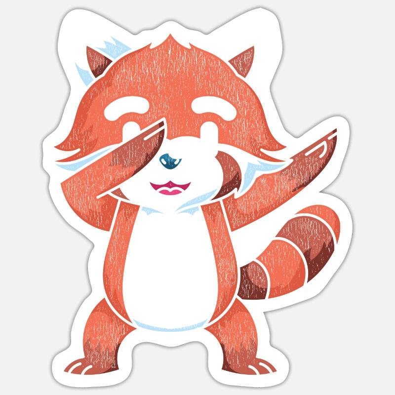 Dabbing Red Panda - Sticker size S (10 x 10 cm) - white matte