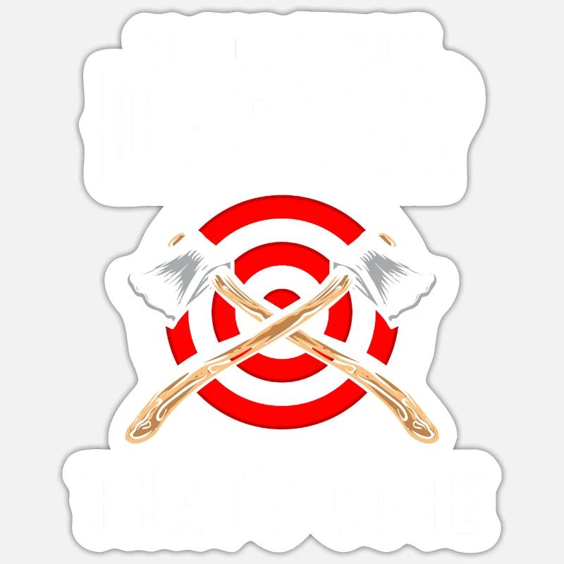 Axt-Werfen Team Geschenk - Sticker Größe S (10 x 10 cm) - Mattweiß