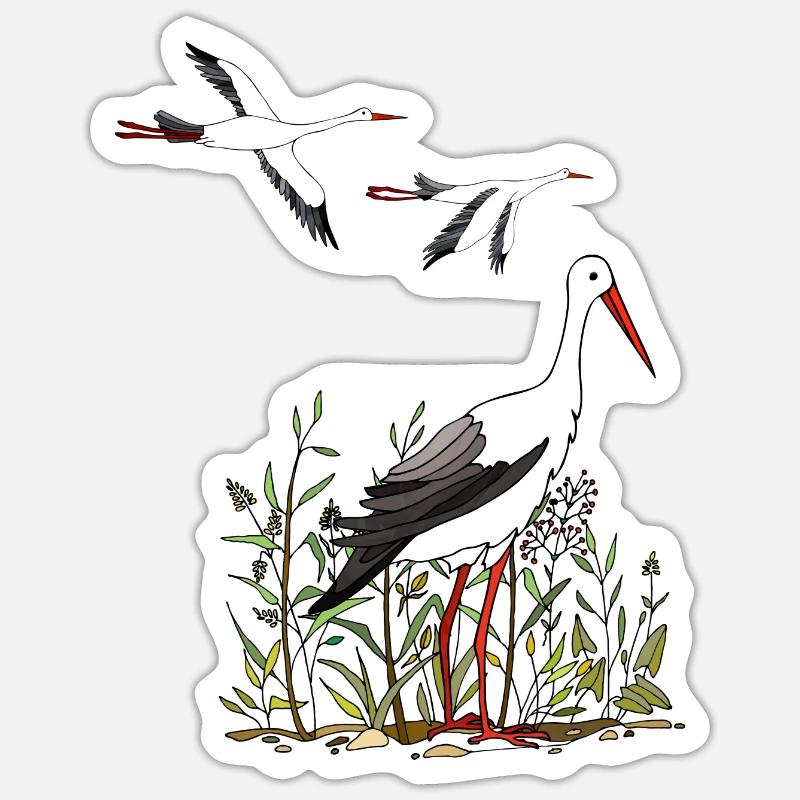 Storks Sticker size S (10 x 10 cm)