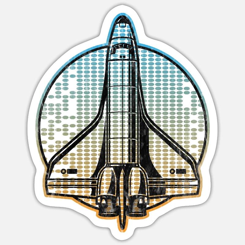 spaceship space shuttle - Sticker Größe S (10 x 10 cm) - Mattweiß