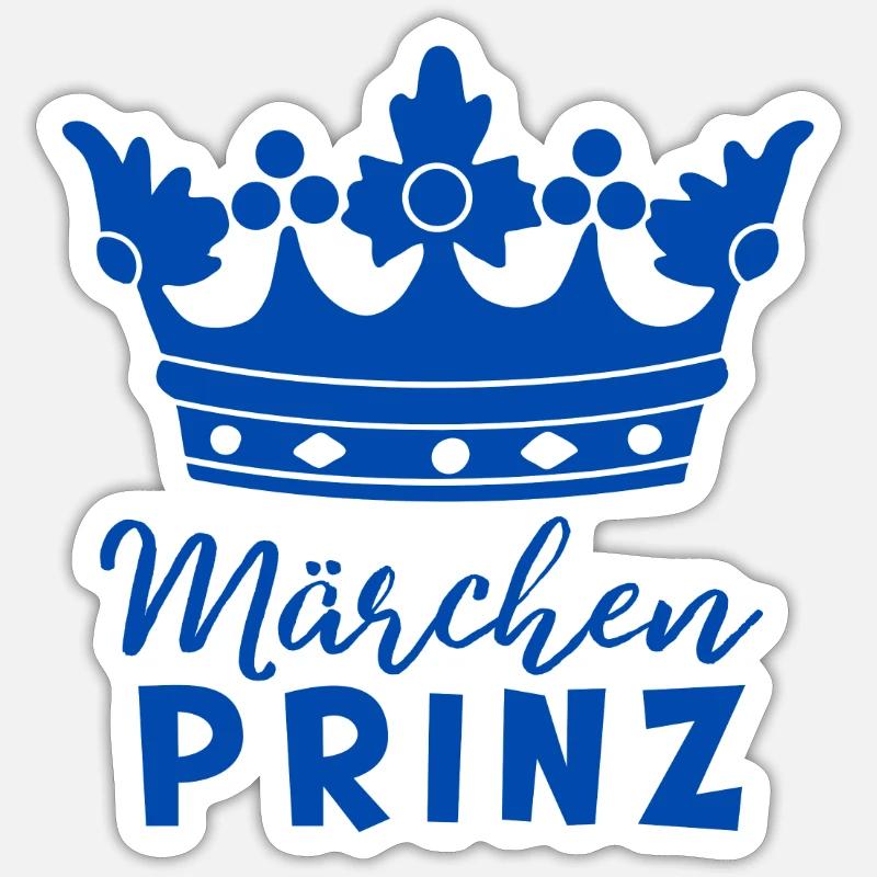Märchenprinz mit Krone - Sticker Größe S (10 x 10 cm) - Mattweiß