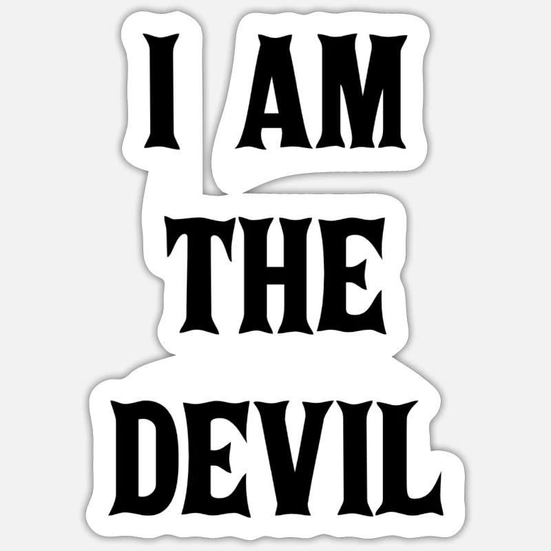 I am the 😈 devil - Sticker size S (10 x 10 cm) - white matte