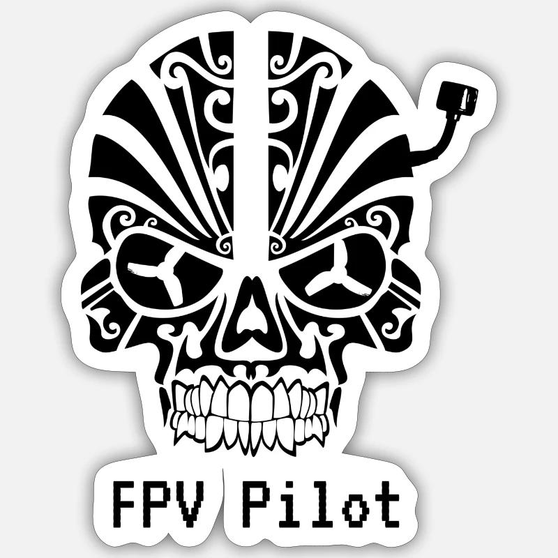 FPV Pilot - Sticker Größe S (10 x 10 cm) - Mattweiß