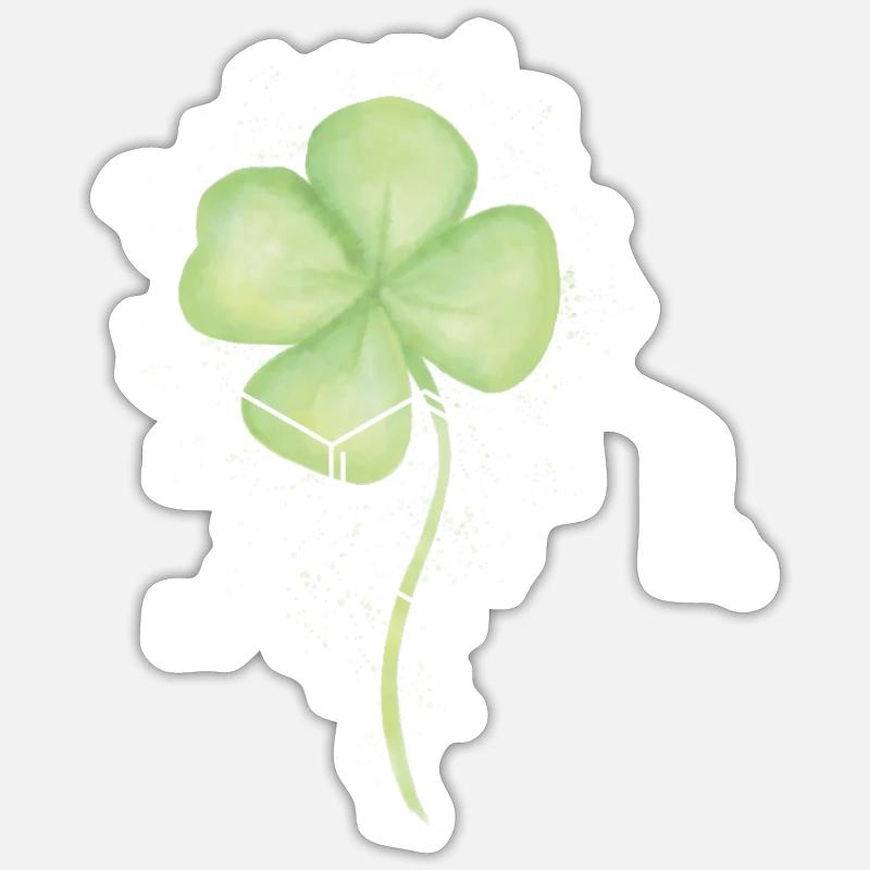 Strukturformel Dopamin mit Kleeblatt - Sticker Größe S (10 x 10 cm) - Mattweiß