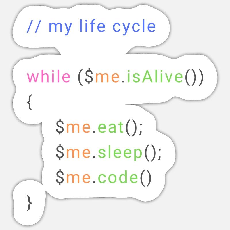 my life cycle dev - Sticker Größe S (10 x 10 cm) - Mattweiß