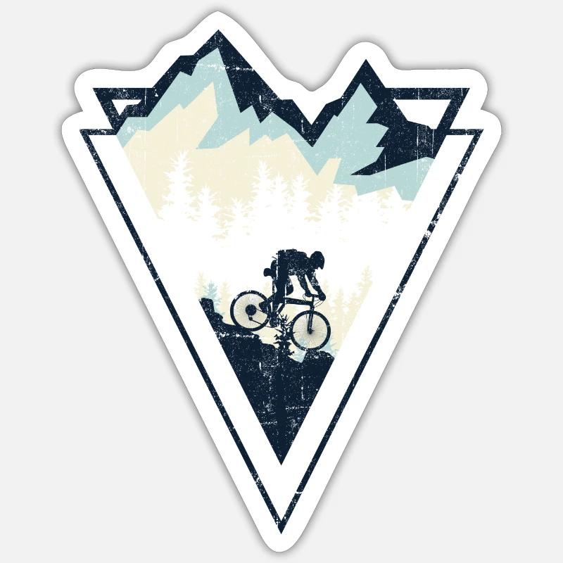 Alpine MTB Crest - Sticker size S (10 x 10 cm) - white matte