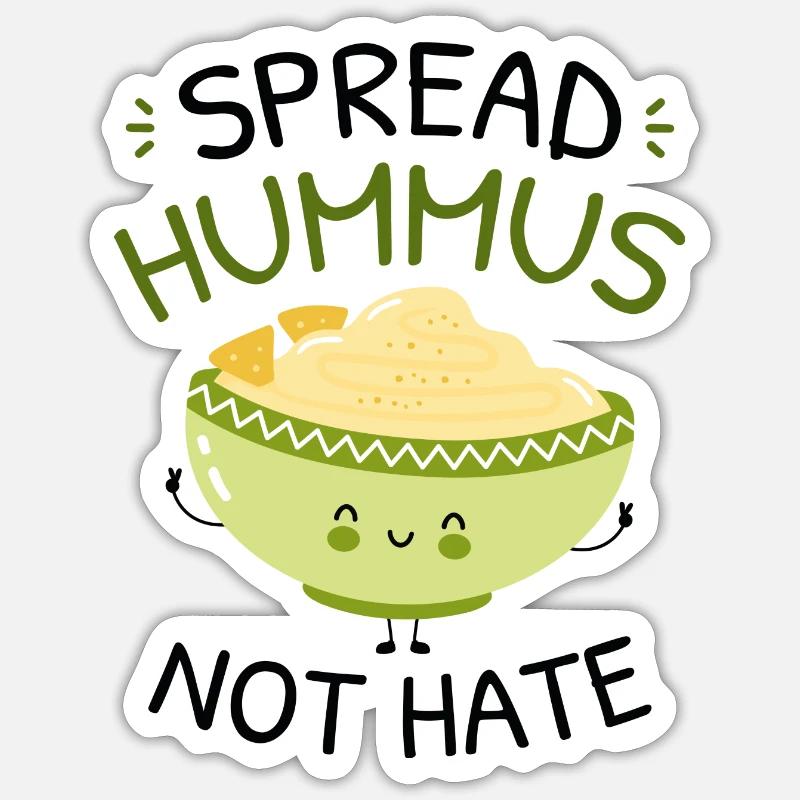 Répandre Hummus Pas de haine Sticker taille S (10 x 10 cm)