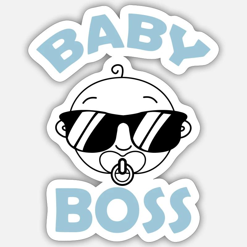 baby boss - Sticker Größe S (10 x 10 cm) - Mattweiß