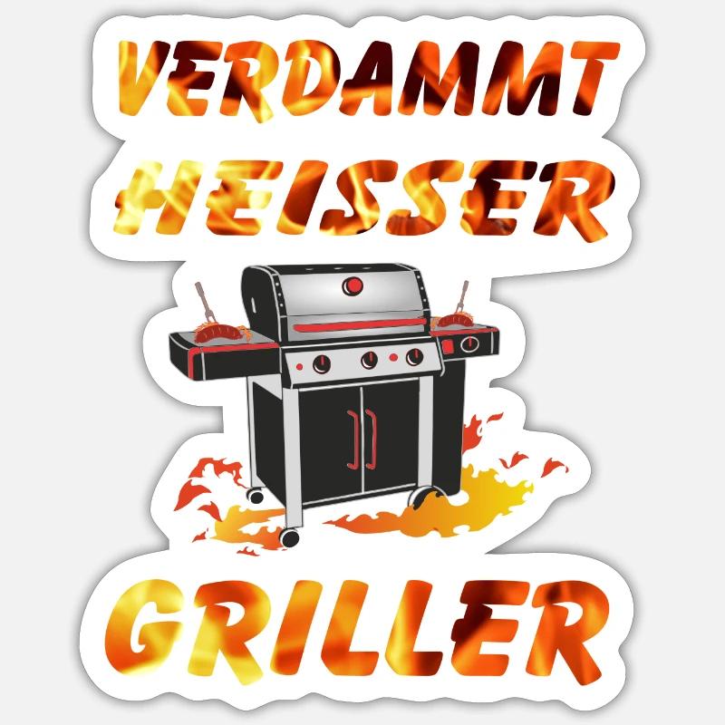 GRILLER Grill Fun - Sticker size S (10 x 10 cm) - white matte