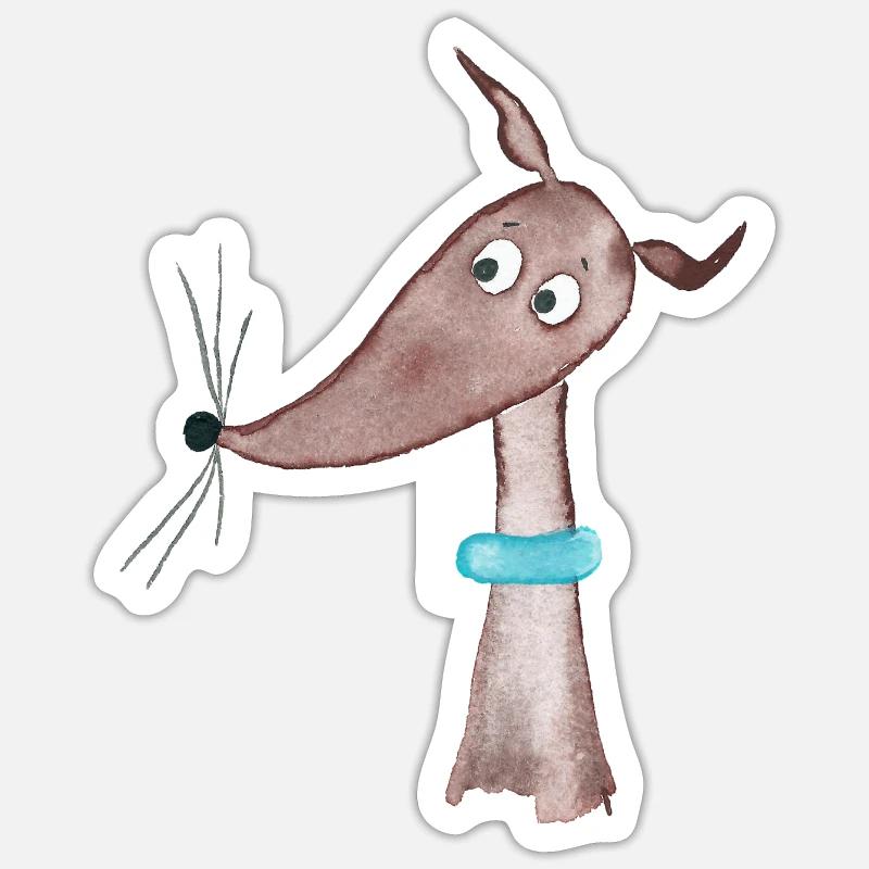 Small greyhound - Sticker size S (10 x 10 cm) - white matte