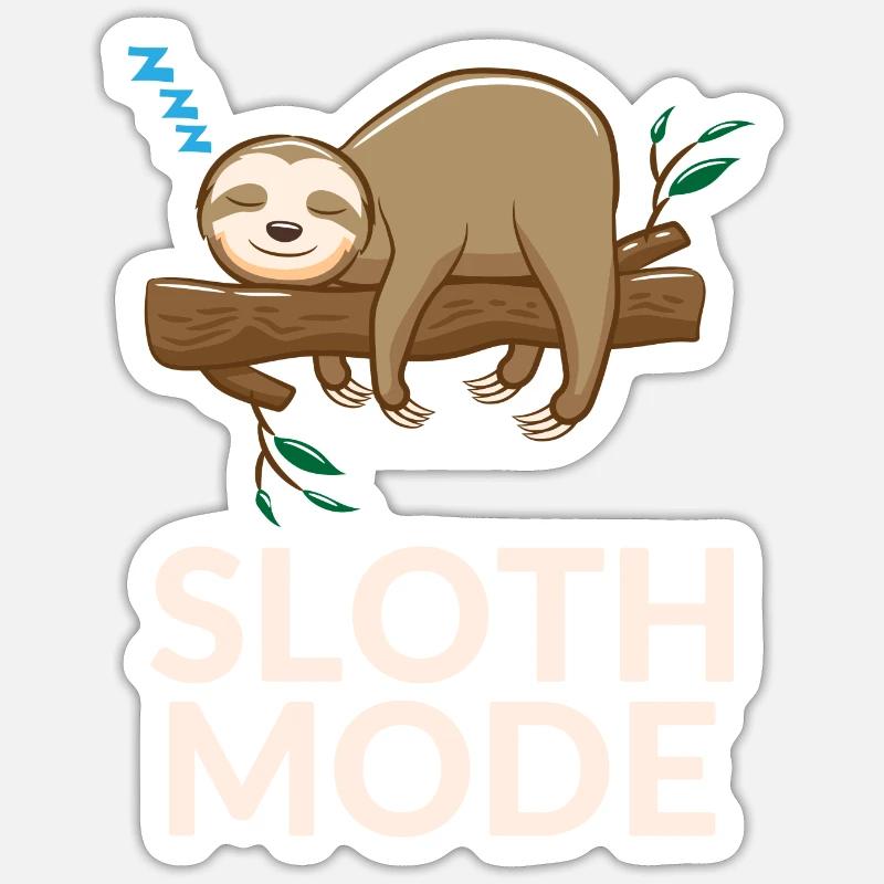sloth - Sticker size S (10 x 10 cm) - white matte