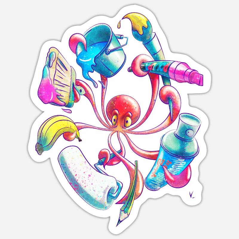 Pulpograffer - Sticker size S (10 x 10 cm) - white matte