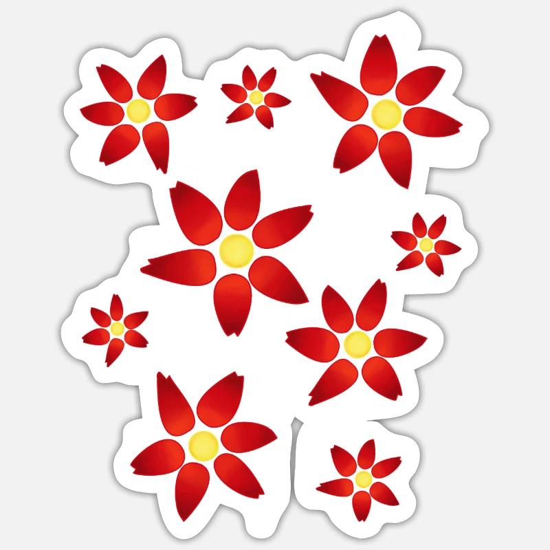 Fleurs, fleurs - Sticker taille S (10 x 10 cm) - blanc mat