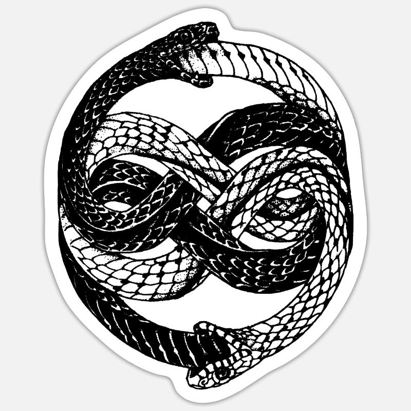 Serpents - Sticker taille S (10 x 10 cm) - blanc mat