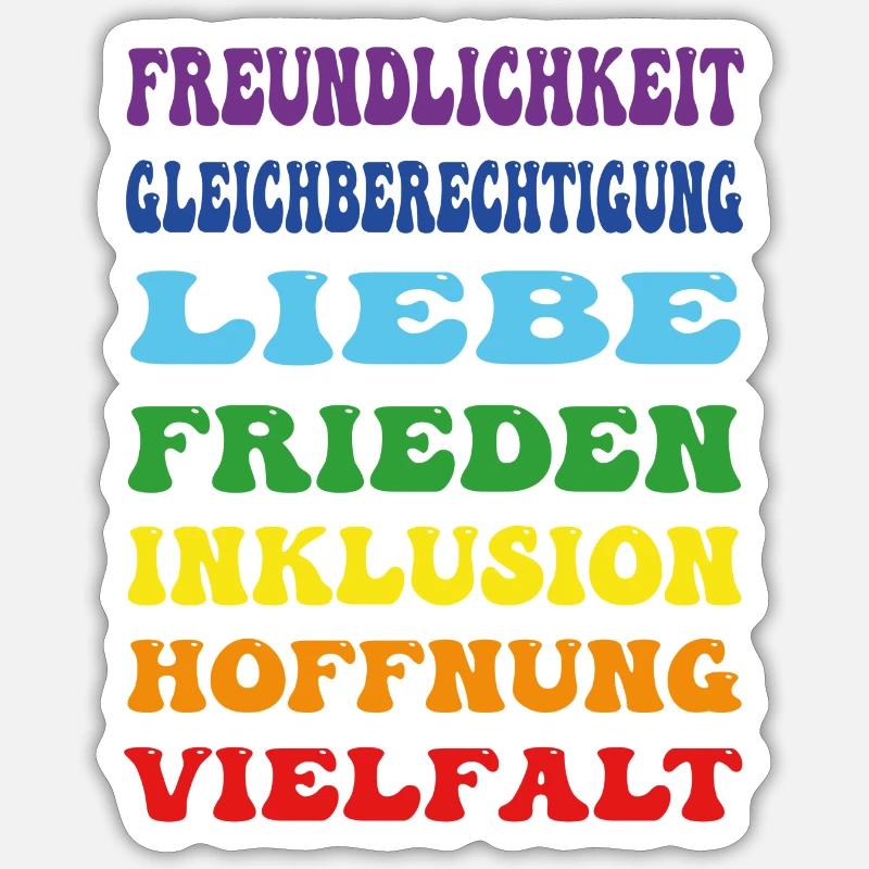 regenbogen csd diversity - Sticker Größe S (10 x 10 cm) - Mattweiß